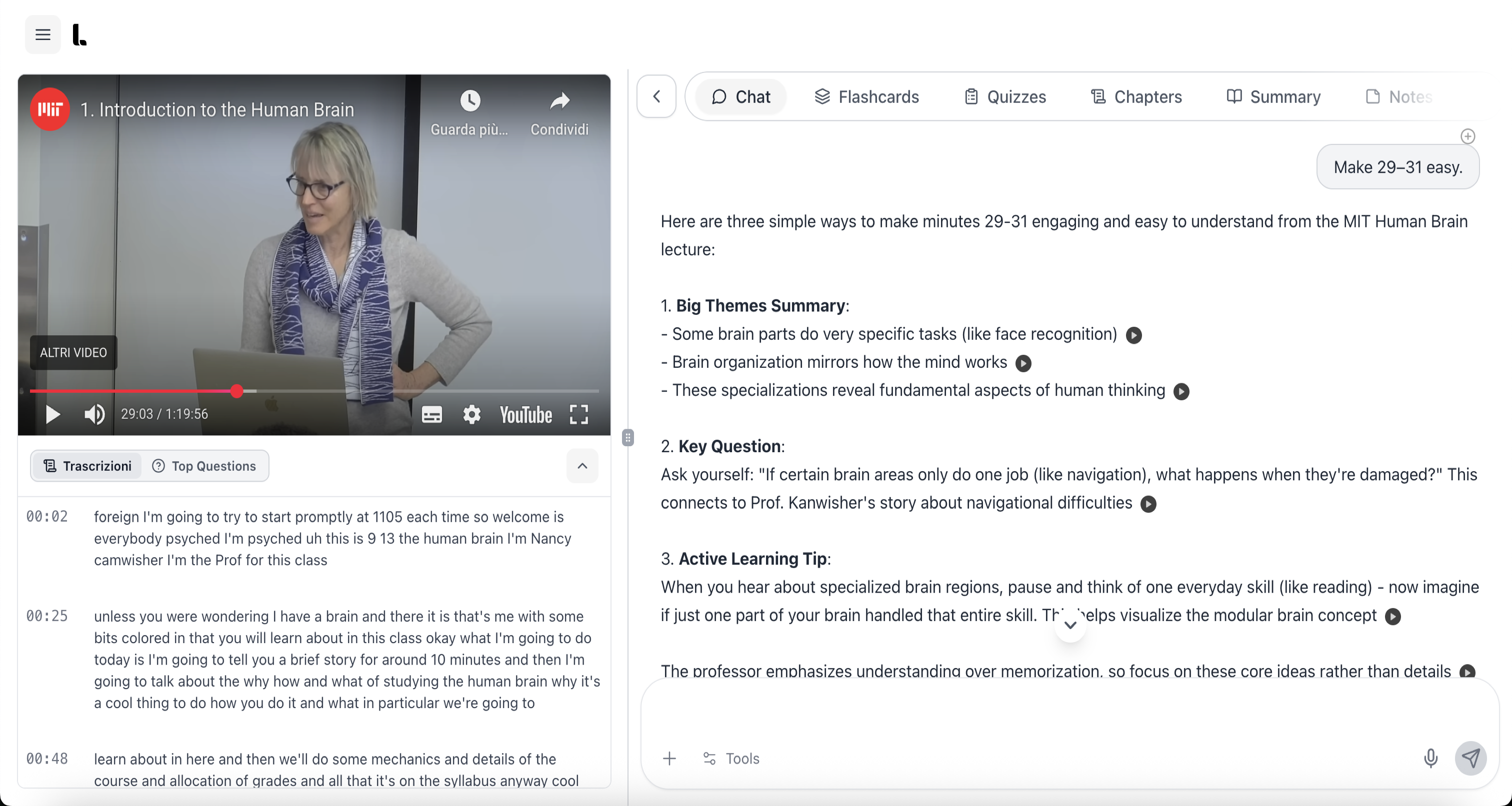 Chat with uploads interface